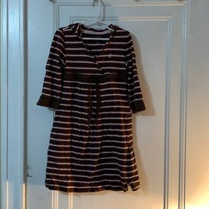 Girl's striped hooded dress
